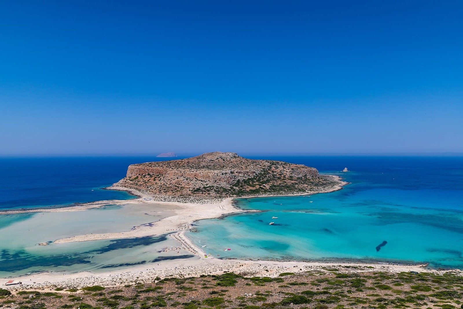 View over the Balos lagoon on the north-west coast of Crete